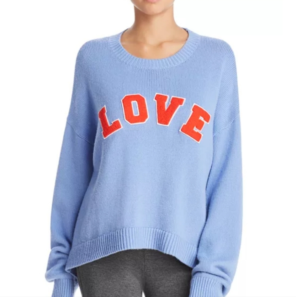Tory Sport Light Blue Sweater with Red LOVE Print